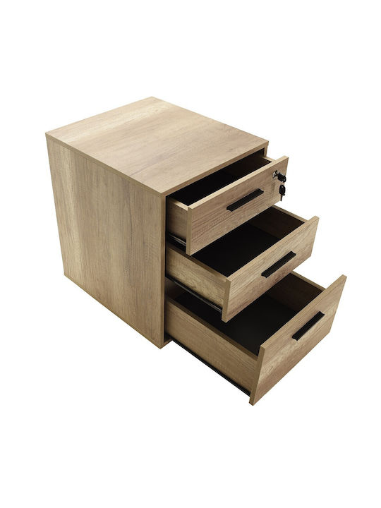 Schublade Büro mit Rollen & Schloss Ashtray 45x51x63cm