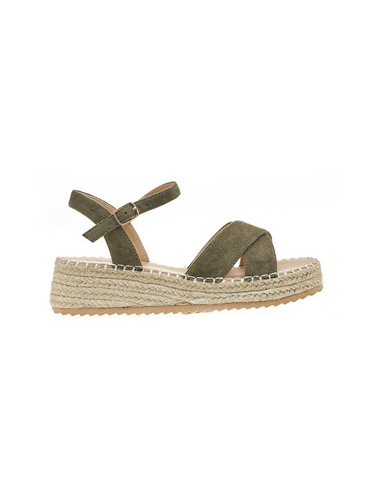 Verde Women's Platform Espadrilles Khaki