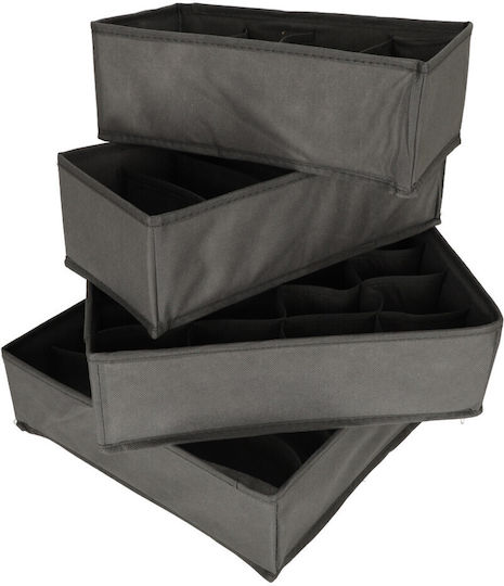 ikonka Drawer Organizer for Underwear / Socks / Ties / Belts in Gray Color 4pcs