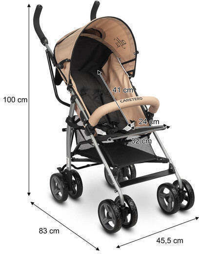 Caretero Alfa Количка с дръжка Подходящо за 6+ Месеца Сив 5.3кг