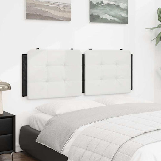 vidaXL Bed Headboard with Leatherette White/black 140cm