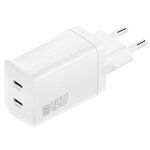4Smarts Ladegerät ohne Kabel GaN mit 2 USB-C Anschlüsse 45W Stromlieferung Weißs