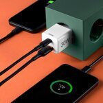 HAMA Wireless Charger With USB-A Output Port And USB-C Output Port 30W Power Delivery White 00201992