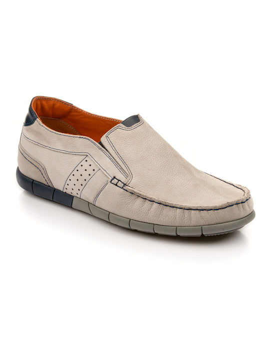 Boxer Men's Leather Slip-Ons Gray