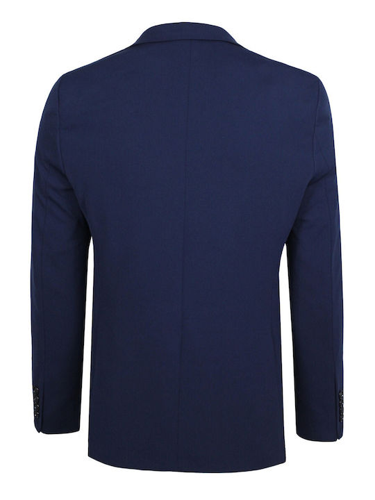 Elite Men's Summer Suit Jacket Slim Fit Dark Blue