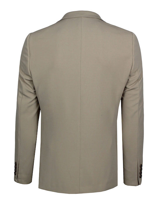 Elite Men's Summer Suit Jacket Slim Fit Beige