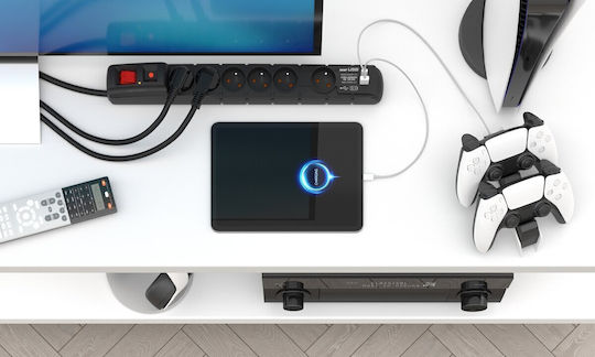 Acar Πολύπριζο Aσφαλείας 6 Θέσεων με USB-A, USB-C και Καλώδιο 5m Γαλλίας (Type E)
