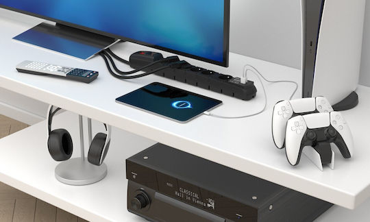 Acar Πολύπριζο Aσφαλείας 6 Θέσεων με USB-A, USB-C και Καλώδιο 5m Γαλλίας (Type E)