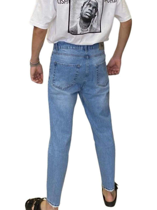 Oscar Ανδρικό Παντελόνι Τζιν Cropped Μπλε