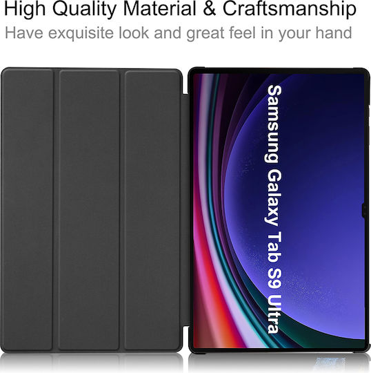 Sonique Flip Cover Durabilă Neagră Huse Pentru Tablete Galaxy Tab S9 Ultra Galaxy Tab S10 Ultra