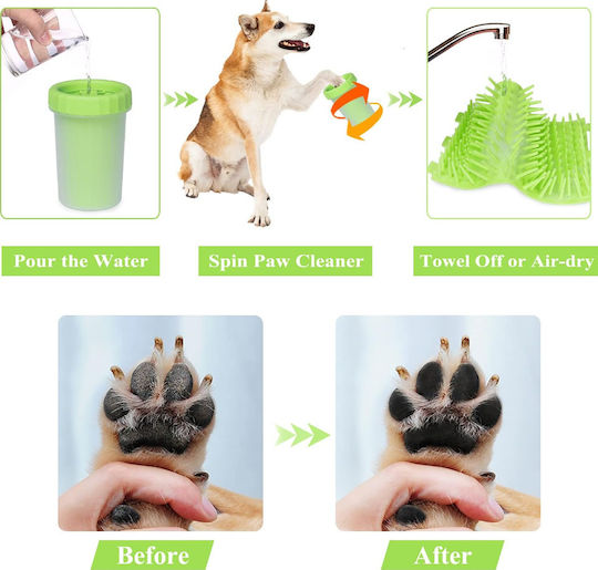 Zola Silicone Paw Cleaning Device Animals Xl Size 15x11 Cm Green