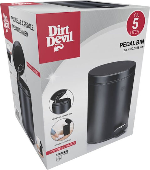 Dirt Devil Πλαστικό Καλαθάκι Μπάνιου 5lt Μαύρο