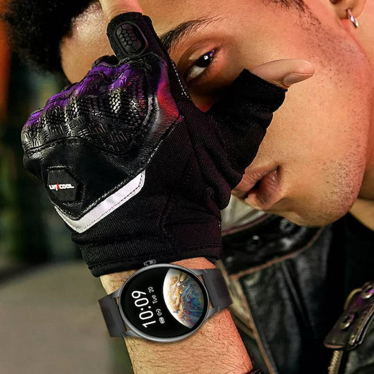 Aoke NY20 Smartwatch (Ροζ - Χρυσή κάσα / Μαύρο λουρί σιλικόνης)