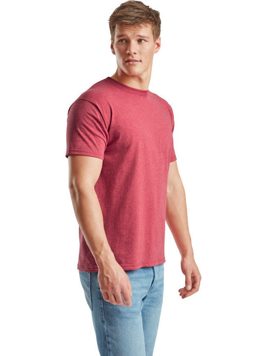 Fruit of the Loom Valueweight Мъжка Рекламна тениска Vintage Heather Red