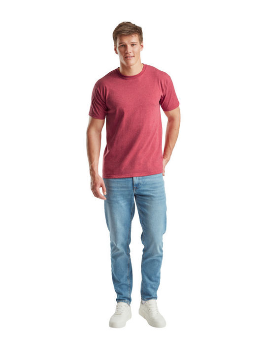 Fruit of the Loom Valueweight Мъжка Рекламна тениска Vintage Heather Red