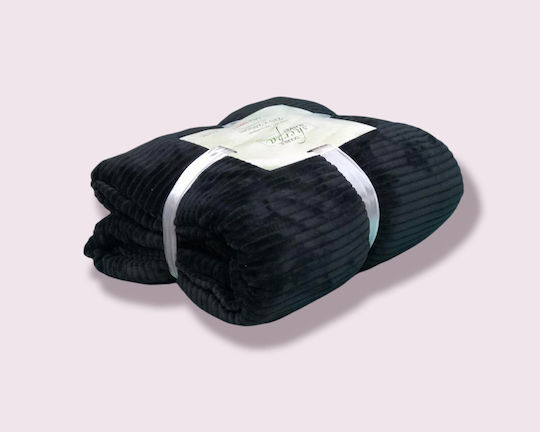 Olia Home Κουβέρτα Fleece Υπέρδιπλη 220x240εκ. Μαύρη 95.100