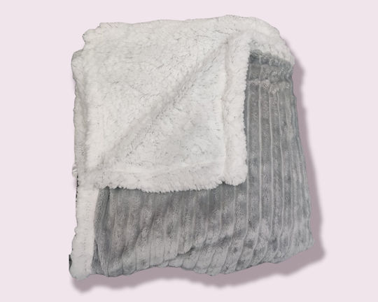 Olia Home Κουβέρτα Fleece Υπέρδιπλη 220x240εκ. Γκρι