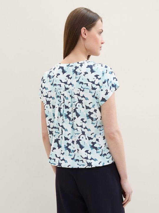 Γυναικεία Μπλούζα Κοντομάνικη Floral Blue
