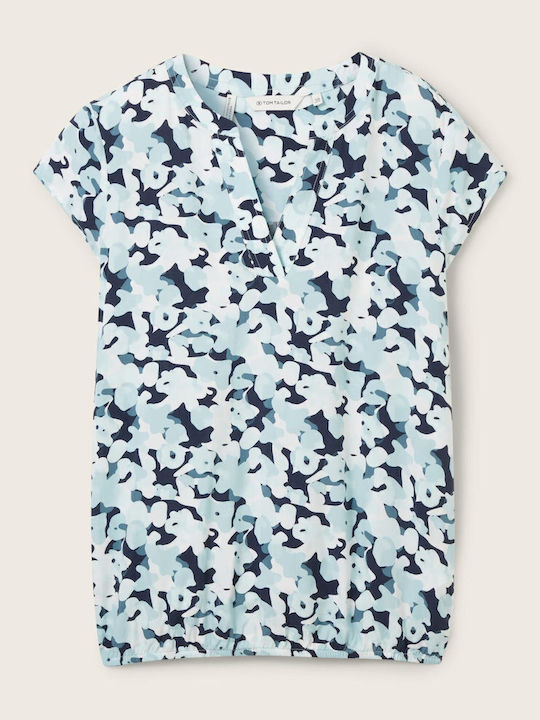 Γυναικεία Μπλούζα Κοντομάνικη Floral Blue