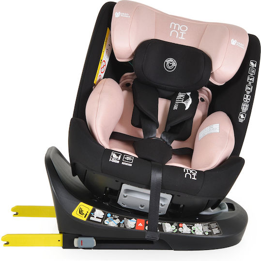 Moni Serengeti Детско Столче за Кола i-Размер с Isofix Gently Pink 0-36 кг
