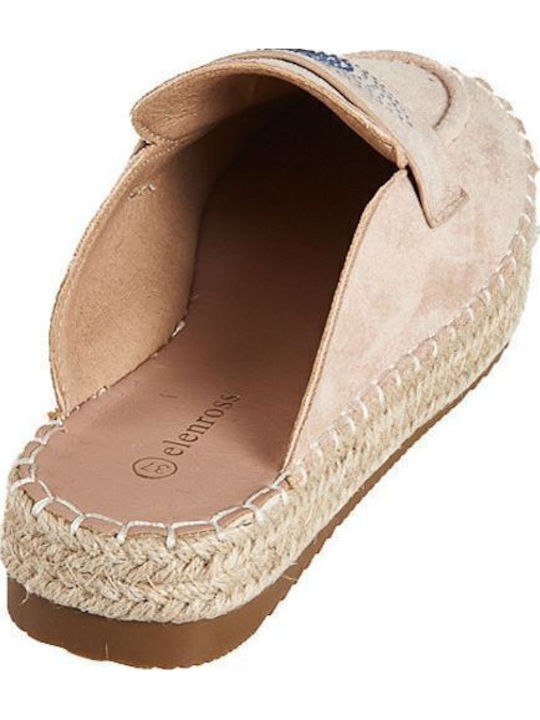 Flat Suede Mules σε Μπεζ Χρώμα