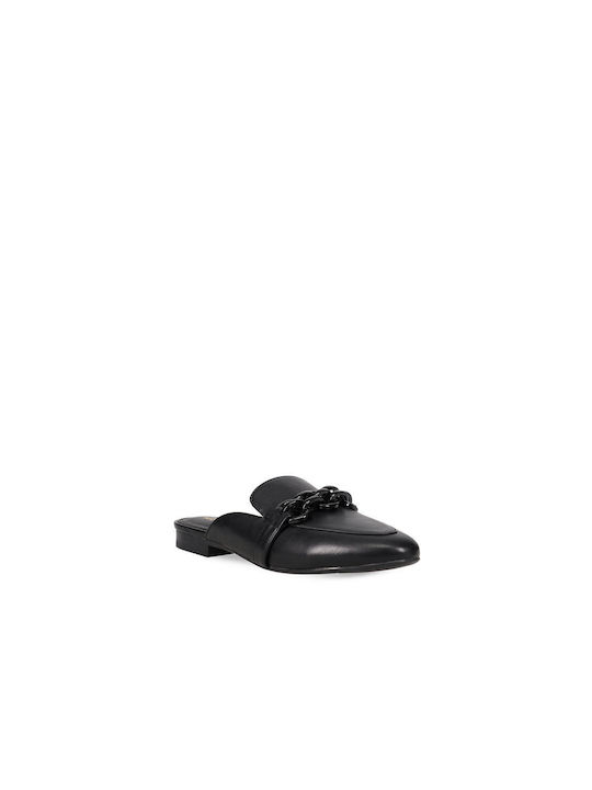 Flach Mules in Schwarz Farbe