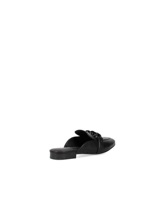 Flach Mules in Schwarz Farbe
