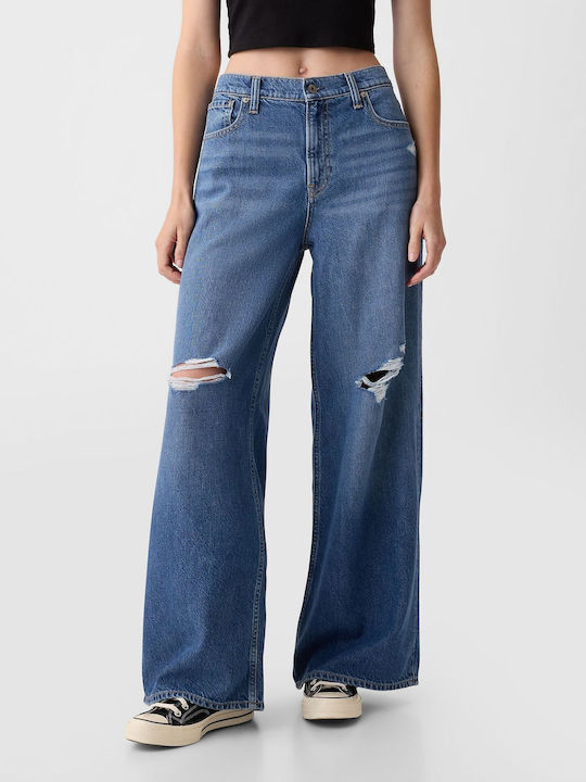 Damenjeans Mittelhohe Taille in Weit geschnittener Linie