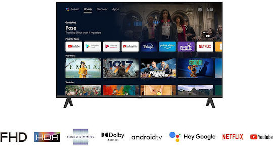 TCL Smart Τηλεόραση 43" HD Ready LED S54 HDR (2023) 43S5400A