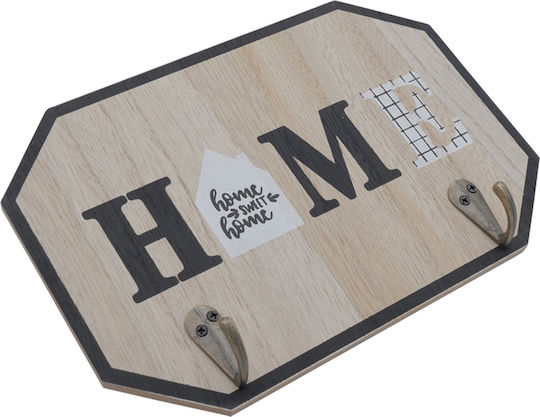 Uncle George Κλειδοθήκη Τοίχου Ξύλινη Home 2 θέσεις 20x1x14cm
