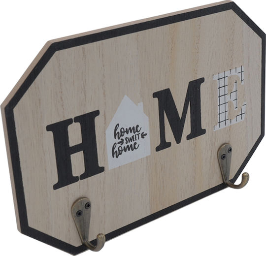 Uncle George Κλειδοθήκη Τοίχου Ξύλινη Home 2 θέσεις 20x1x14cm