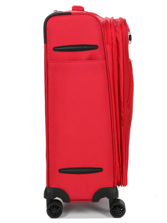 Medium Suitcase 66x44x29 Airtex Waterproof Red Fabric 4 Wheels Unbreakable Zipper 290nul22 29022-06