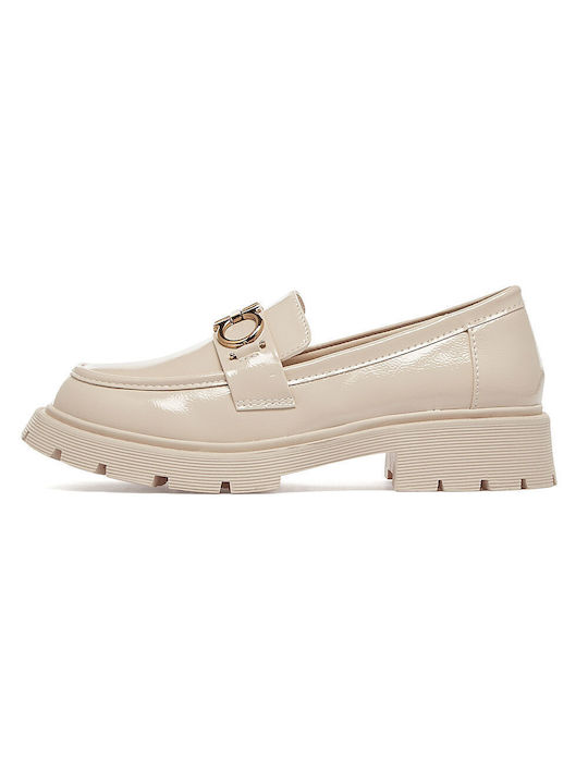 Envie Shoes Women's Loafers in Beige Color