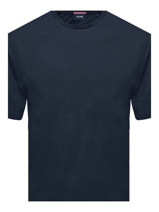 Double Men's Short Sleeve T-shirt Blue Navy