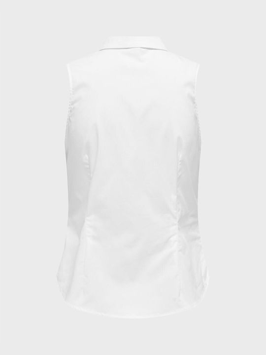 Only Ärmellos Damen Hemd White