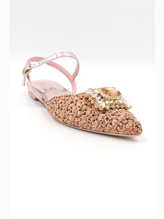 Ras Lederne Damen Ballerinas in Beige Farbe