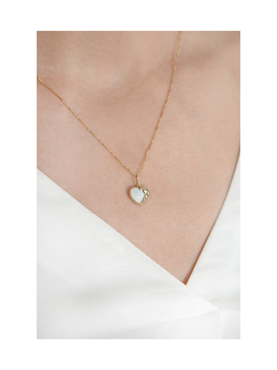 Kritsimis Bubbles Necklace with design Heart from Gold 14K