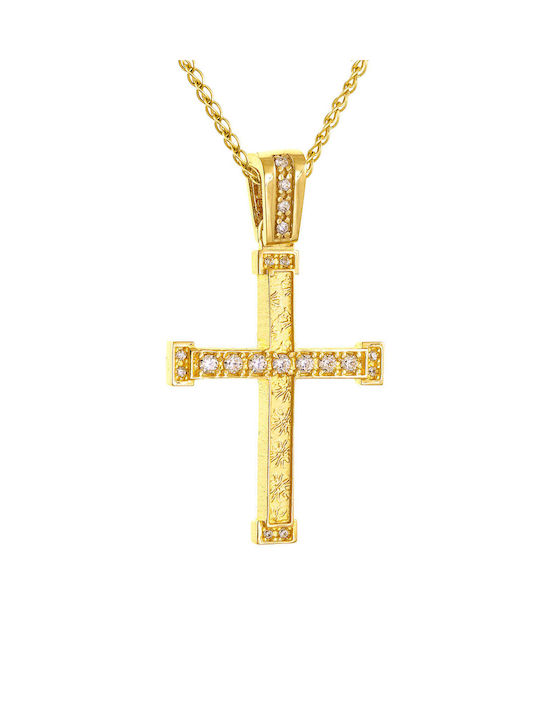 Kritsimis Women's Gold Cross 14K with Chain