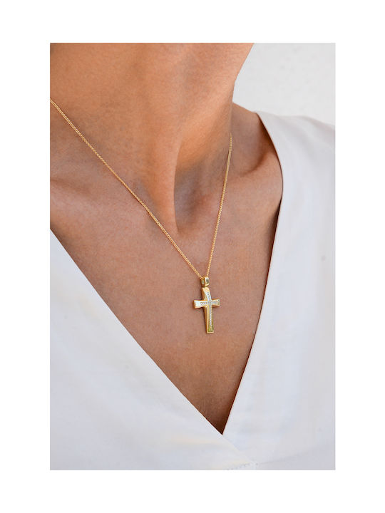 Kritsimis Women's Gold Cross 14K with Chain