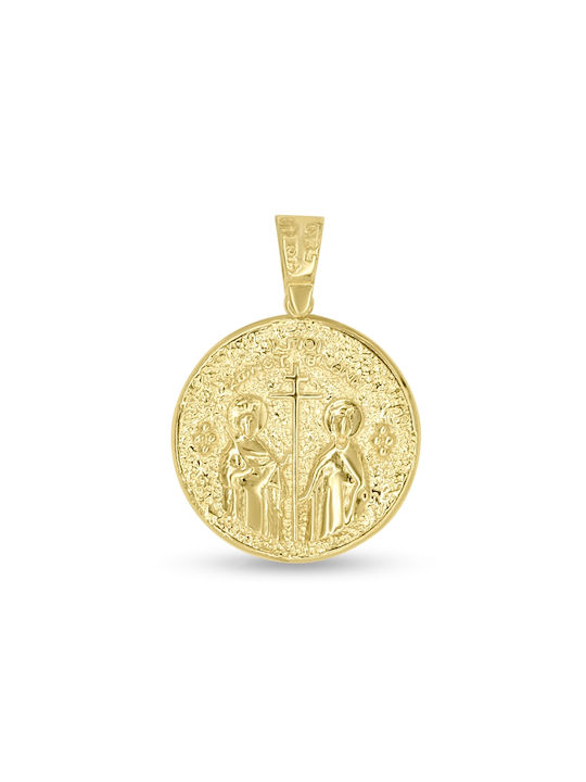 Halskette Konstantin Amulett aus Gold 14K mit Zirkon