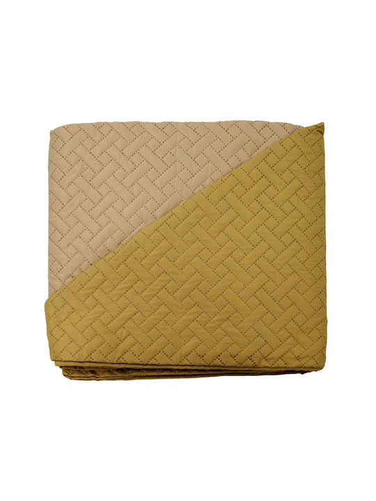 Sidirela Κουβερλί Υπέρδιπλο Microfiber Mustard 220x230cm