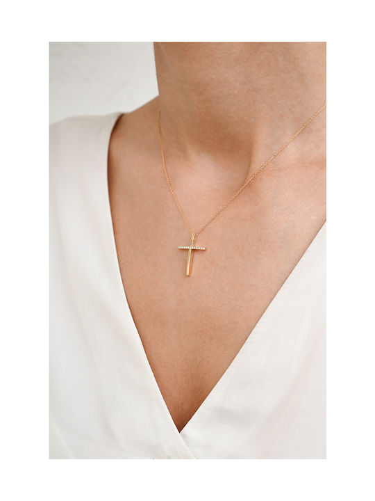 Kritsimis Gold Kreuz 14K mit Kette