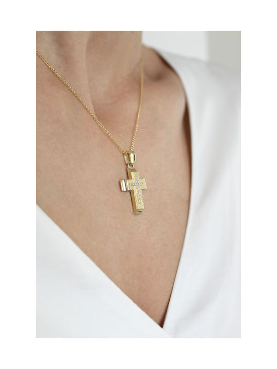 Kritsimis Women's Gold Cross 14K with Chain