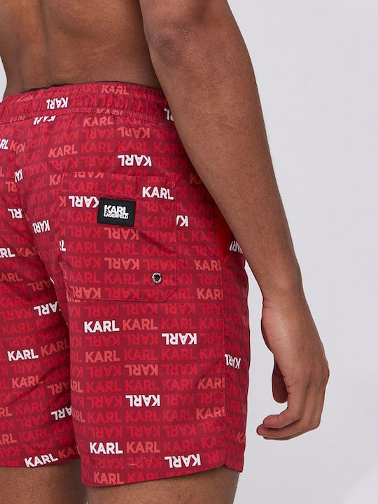 Karl Lagerfeld Kl21mbm06 Men's Swimwear Shorts red with Patterns