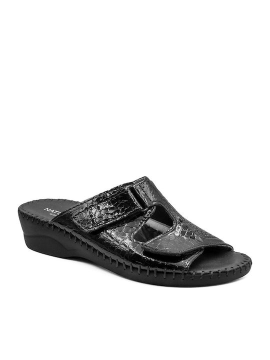 Leather Women's Flat Sandals in Beige Color