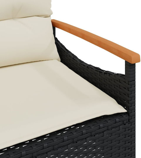 Garten- und Outdoor-Möbelsets 3 Stück Schwarz mit Kissen