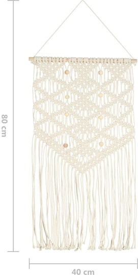 vidaXL Macrame Hängendes Wanddekoration Handgefertigt aus Stoff 80x40cm