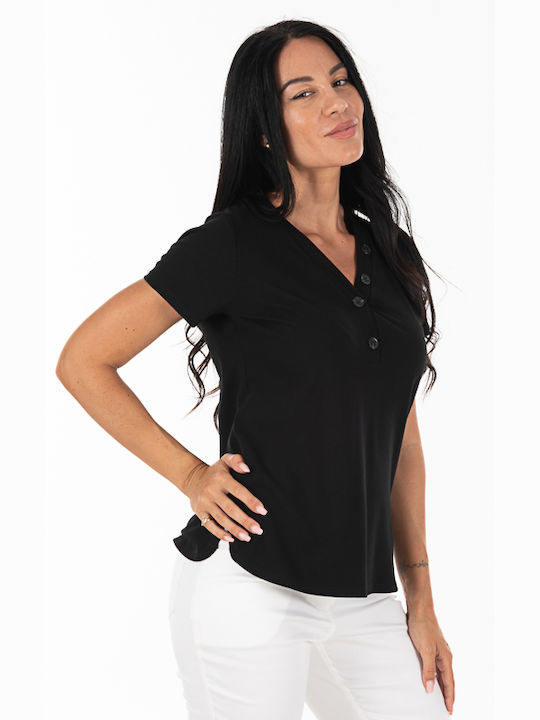 Female Project Women's Blouse with Buttons Black