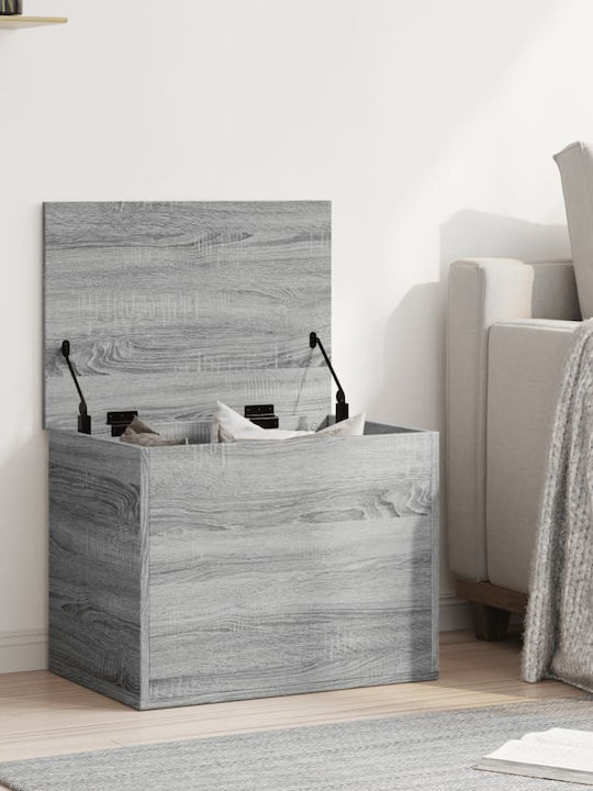 vidaXL sonoma Wooden Storage Box with Lid Gray 60x42x46cm 1pcs