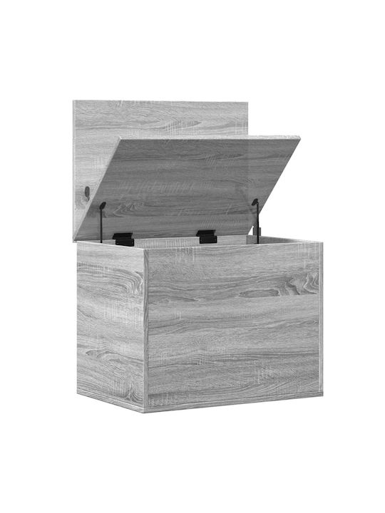 vidaXL sonoma Wooden Storage Box with Lid Gray 60x42x46cm 1pcs